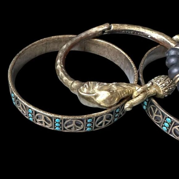 LUCKY BRAND Jewelry 11 Piece Bulk Lot Antiqued Silver Two Tone Turquoise Bracele - Picture 8 of 10